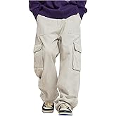 ZAUFL Casual Pants for Men Flat Pocket Cargo Pants Straight Leg Baggy Pants Street Pants Fashion Trousers