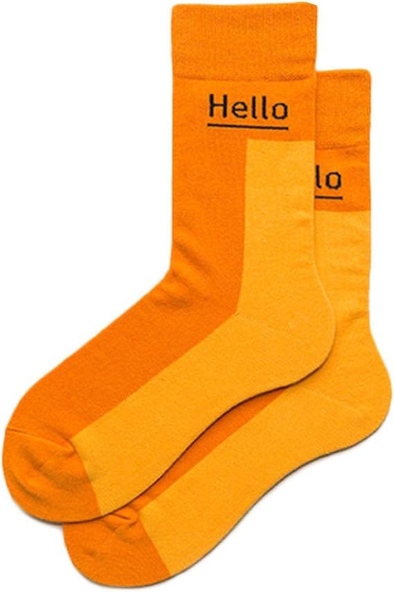 Amazon Co Jp キラキラクマ靴下男性と女性の韓国語バージョンのトレンドトレンド風ストリート秋黄色ストッキング潮ブランド オレンジ色 ワンサイズ ファッション