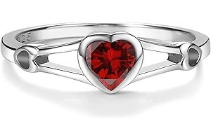 Precious Pieces Sterling Silver Simulated CZ Birthstone Heart Ring for Baby, Girl or Pinky