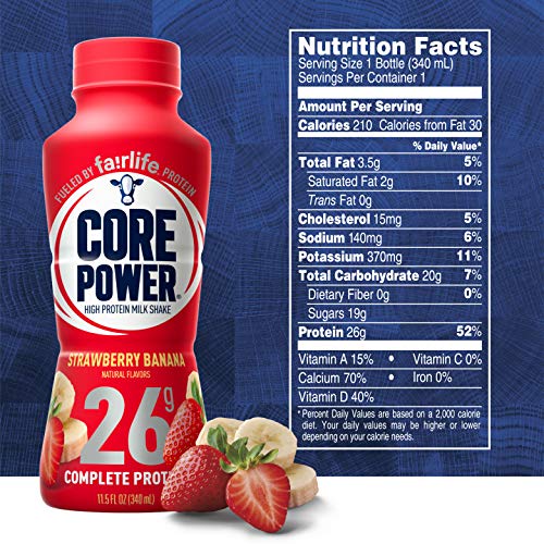 Core Power by fairlife High Protein (26g) Milk Shake, Strawberry Banana