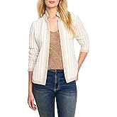 NIC+Zoe Womens Pinstripe Notch Collar Knit Jacket
