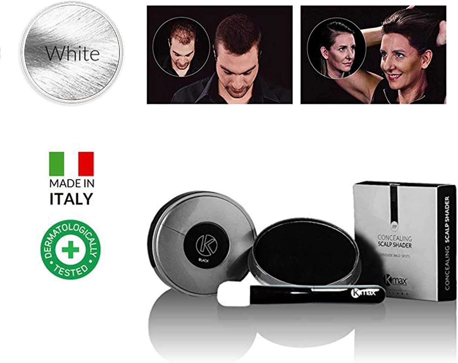 Kmax Concealing Scalp Shader White | Thinning Hair Solution | For Men and Women | Made in Italy | 100grams