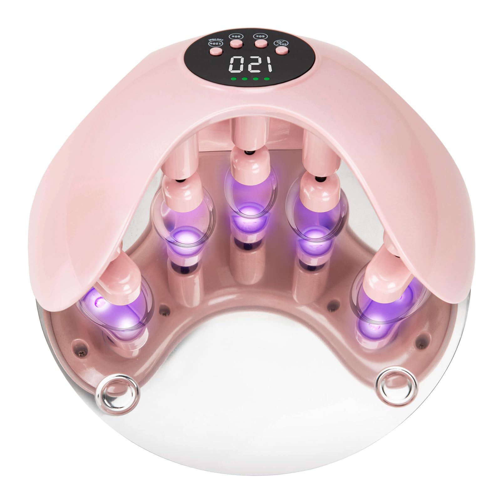 Rechargeable Nail Lamp for Gel Polish: Cordless 5 Single Fingers UV Nail Lamp to Protect Hand Skin, Professional UV LED Nail Light for Gel Nails, Suitable for Home & Nail Salon Use, Pink