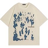 Vamtac Mens Oversized Graffiti Graphic Tees - Y2K Vintage T Shirts for Men Short Sleeve Summer Top