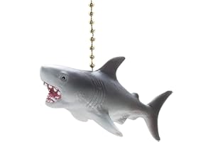 CLEMENTINE DESIGNS Great White Shark Fan Pull Decorative Light Chain