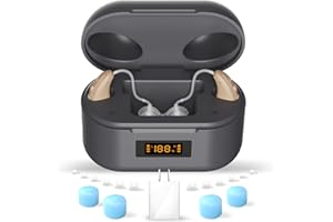 BTE Hearing Aids,Rechargeable Hearing Amplifier with Noise Cancelling Adjustable Volume Control,One Pair Hearing Assist Devic