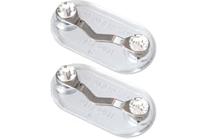 Readerest Magnetic Eyeglass Holders (2 Pack), Eyewear Accessory, Secure Clip for Readers, Sunglasses, Conference Badges, Glasses Holders for Women, Made in the USA (Stainless Steel + Crystals)