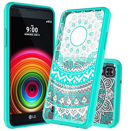 LG X Power Clear Case ,LG K6P/K210 Case with HD Screen Protector , AnoKe Mandala Ultra Slim Hard Cover TPU Phone Cover Case For LG X Power [K6p K210 (2016) K450 K6 K6P K220 US610]TM CH Mint