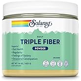 SOLARAY Triple Fiber Powder - Daily Fiber Supplement for Women and Men w/Prebiotics - Gut Health, Occasional Constipation, Digestive Health Support, Unflavored, Vegan, Gluten Free, 30 Servings, 14oz
