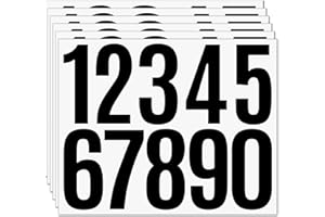 GHYPL 6 Sheets Mailbox Numbers Stickers, 3 inch Self Adhesive Vinyl Waterproof Letter Stickers, LGZJBN Large Decals House numbers for Signs Cars Doors Business Address number, Classroom Decor, Door