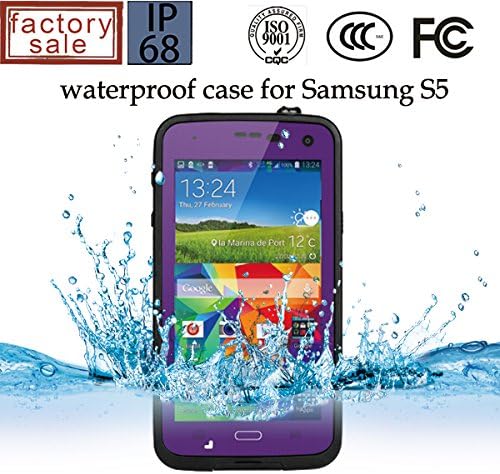 City View(TM) Waterproof Dustproof Snowproof Shockproof Hard Armor Protective Cover Case For Samsung Galaxy S5 I9600 with Stylus Pen (Purple)