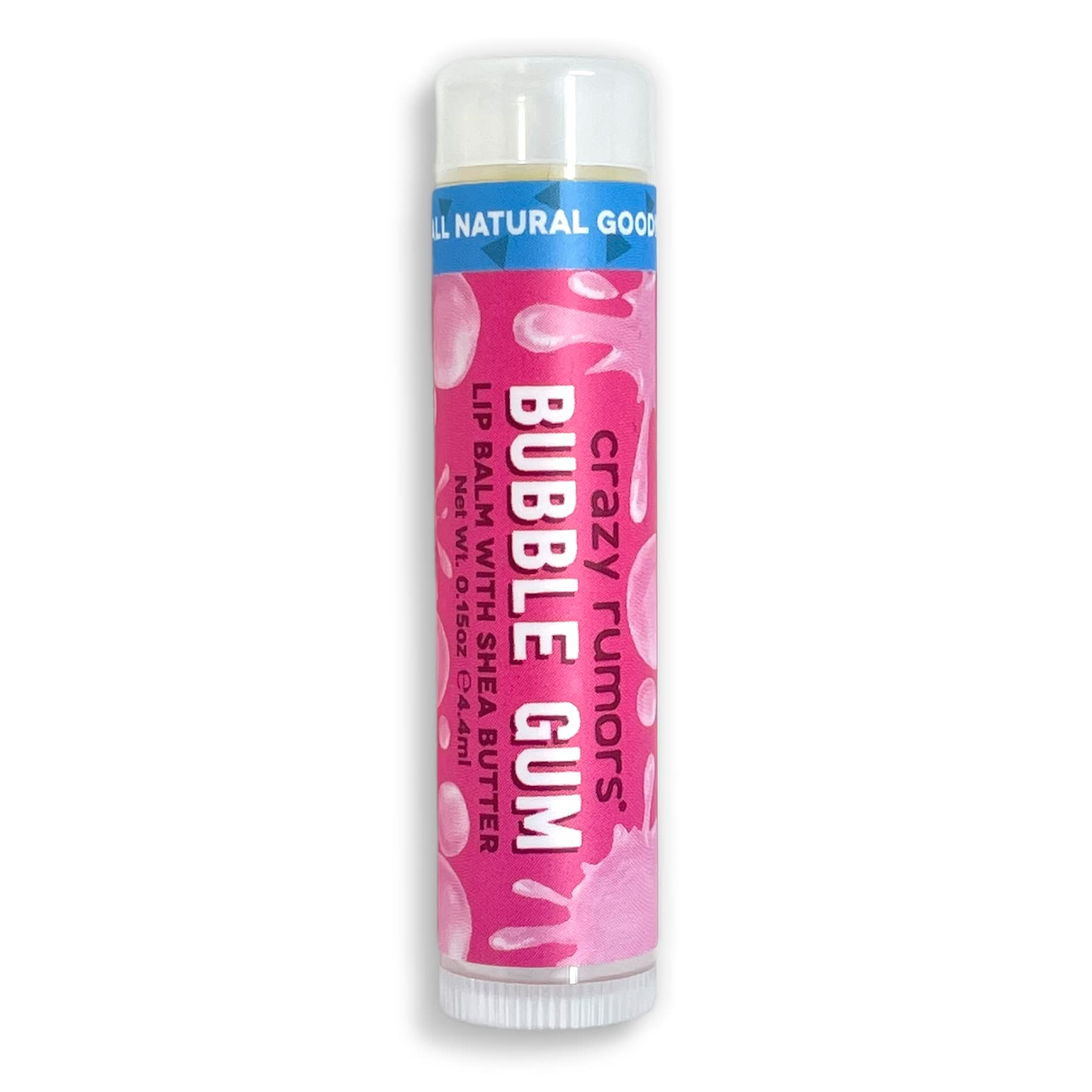 Crazy Rumors Bubble Gum Soothing Lip Balm Stick for Dry Lips, 100% Natural and Vegan 4 g