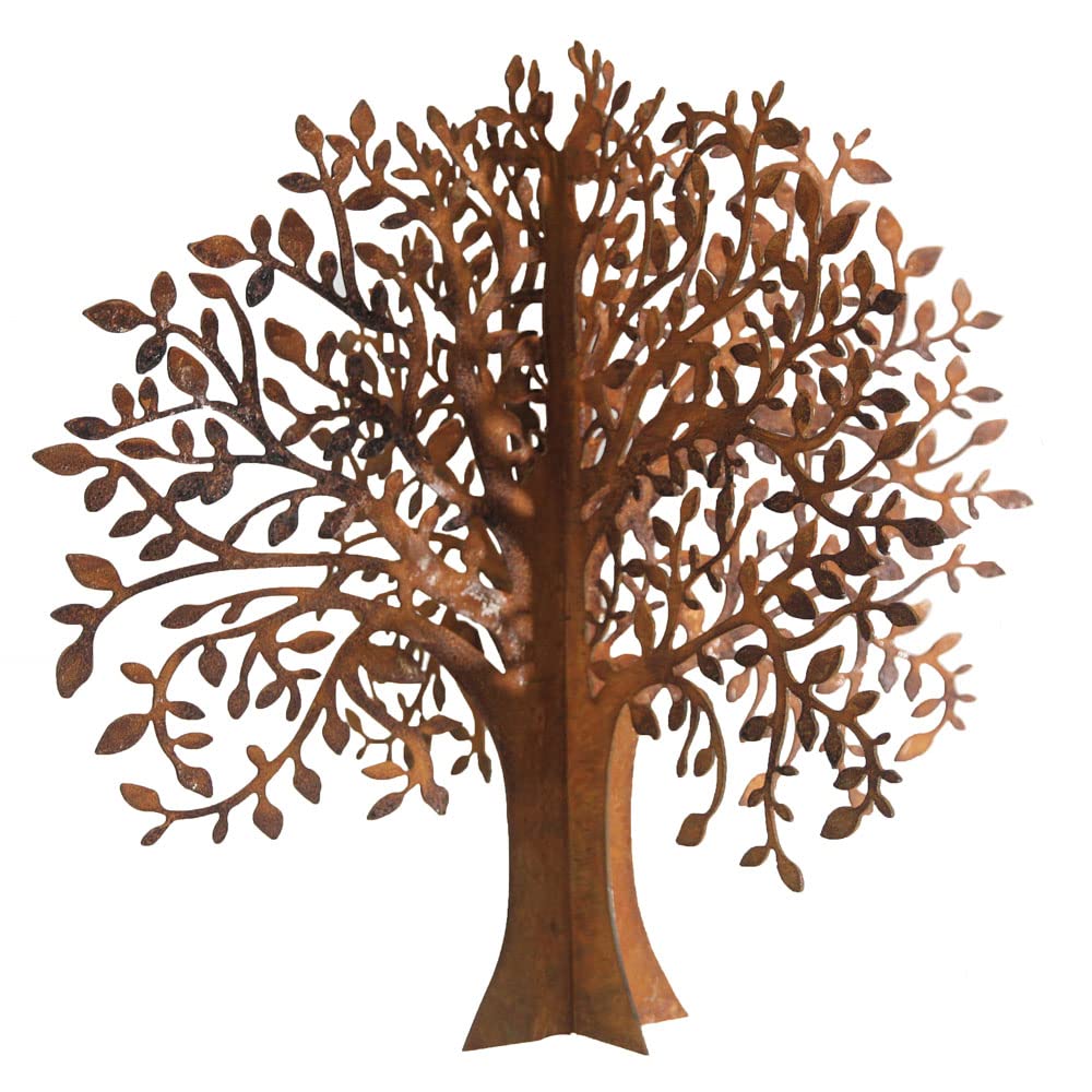 Bornhöft Metal Rust Garden Decoration Patina Rusty Garden Rust Decoration Tree of Life Table Decoration Rust Look (Small Tree)