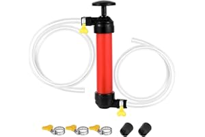 FOILEON Antifreeze Hand Pump Kit, Liquid Transfer Pump for Gas Oil and Water Fuel, Water Hand Pump Kit with 3 Clamps for RV Trailer, Protect RV Plumbing during Winterizing & Simplify the Winterizing Process