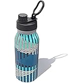 BUILT Wide Mouth Cascade Double Wall Vacuum Insulated Stainless Steel Bottle with Chug Lid, Off the Grid Blue, 32 Ounces
