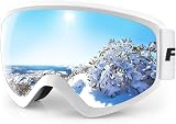 Findway Kids Ski Goggles OTG Anti-Fog UV Protection Silver view 1