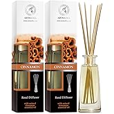 Reed Diffuser Cinnamon - 2x3.4 Fl Oz(100ml) - Room Diffuser with Cinnamon Essential Oil - Home Fragrance - Aromatherapy Air Freshener - Oil Diffuser - Scented Diffuser - Cinnamon Aroma