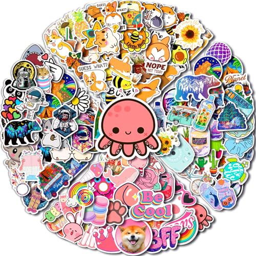 Arme 100 PCS Stickers Pack，Cute Colorful Waterproof Stickers，Vinyl Art Stickers.Stickers for Water Bottles,Skateboards and Notebooks, Laptop Stickers for Teens Girls Kids Adults