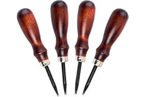 WUTA Leather Edge Beveler,High Carbon Steel Edge Skiving, Tandy Leather Wood Handle Leather Tools,Leather Craft Keen Edge Cut