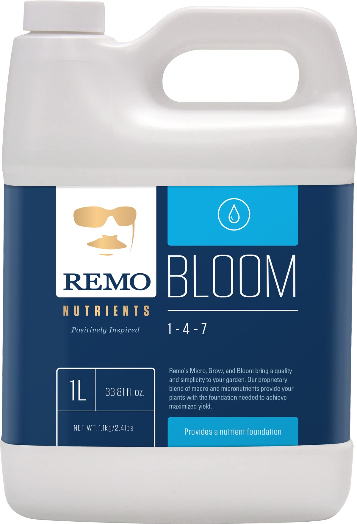 Remo Nutrients Bloom, 1 Liter Fertilizer for Soil, Soilless, and Hydroponic Gardens