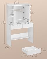 VASAGLE KAILYN Dressing Table with LED Lights 9 Bulbs 3 Colors White view 5
