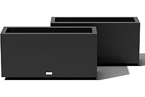 Veradek Block Series Long Box Planter - Large Rectangular Planter for Indoor or Outdoor Patio/Porch | Durable All-Weather Use