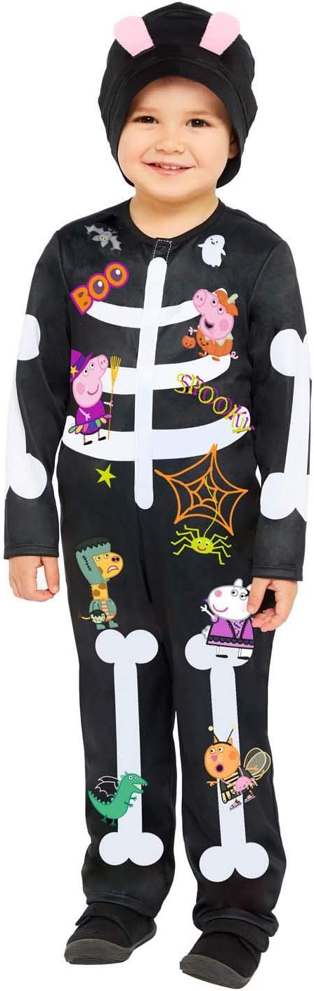 Amscan Costume Ufficiale Peppa Pig Pirata Per Bambina - Taglia 92 Cm (1-2 Anni) - Include Vestito, Cappello, Mappa E Pappagallo 3D