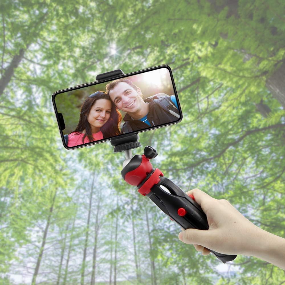 Mini Phone Tripod, Small Tabletop Tripod for iPhone Samsung Sports Camera DSLR Gopro with Remote Control and Universal Mount Holder, 360° Rotating Metal Ball Head : Camera & Photo
