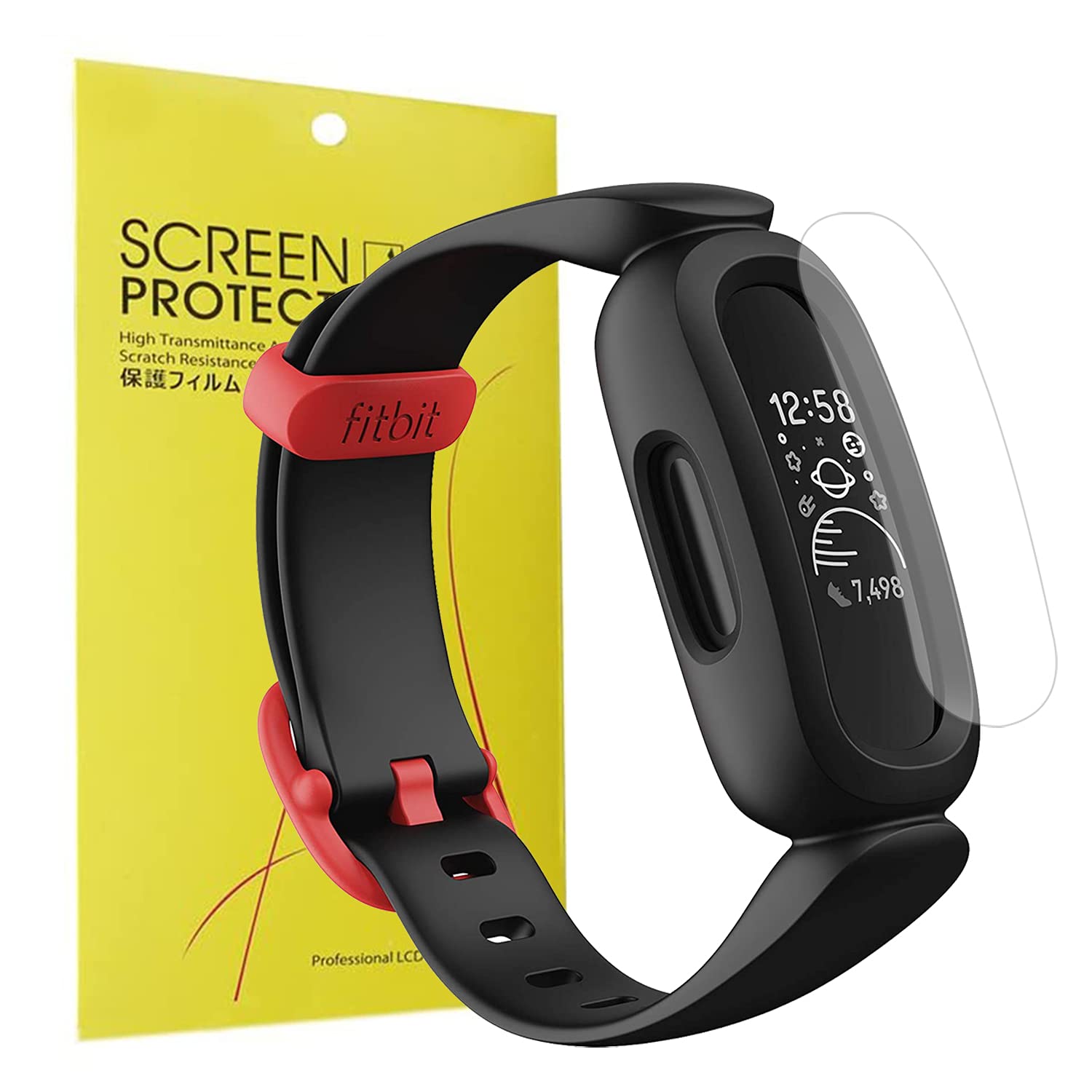 Giaogor Screen Protector for Fitbit Ace 3, HD Clear Flexible TPU Film [Bubble-Free] [Compatible with Case] [Premium Quality] Screen Protector (Pack of 6)