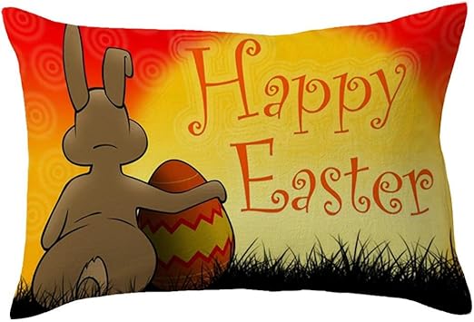 Funda de cojín de Pascua, 30 x 50 cm, diseño de dibujos animados ...