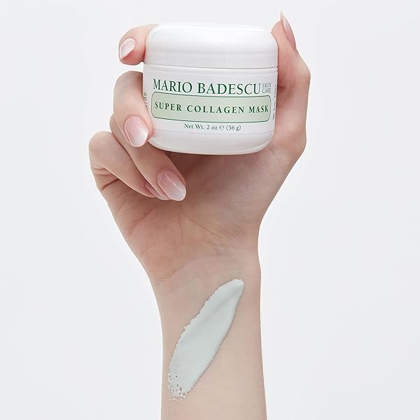 MARIO BADESCU SUPER COLLAGEN MASK, CLAY MASK FACE SKIN CARE IDEAL FOR COMBINATION, DRY OR SENSITIVE SKIN, PORE MINIMIZER WITH HYDRATING COLLAGEN AND PURIFYING KAOLIN CLAY, 2 OZ