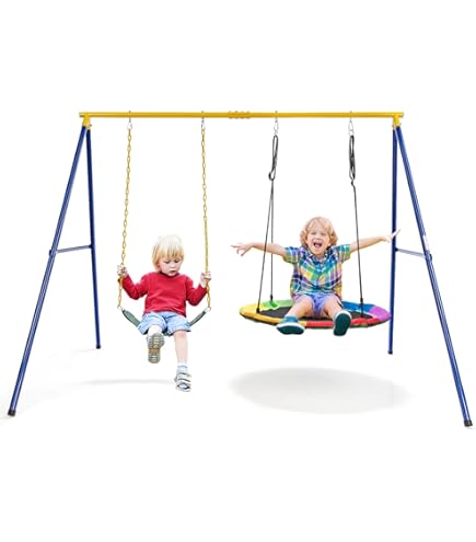 XDP Fun Forever Swing Set With Ground Anchor Kit - 6 Station Backyard Play System