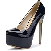OCHENTA Women's Hidden Platform Stiletto High Heels Slip On Pumps