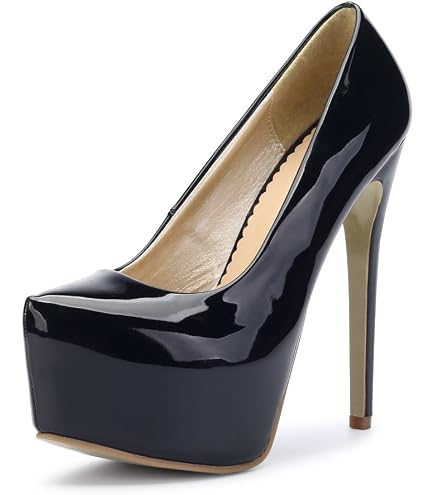 YGJKLIS Women's Platform Stiletto Pumps – 16cm Heel, 5cm Platform, Pointed Toe, Slip-On, Black, Size 6 - View #9