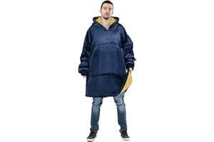 Tirrinia Oversized Blanket Sweatshirt Comfortable Sherpa Giant Hoodie Reversible