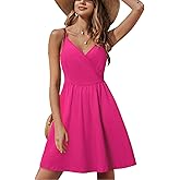 STYLEWORD Womens Sundress Summer Floral Wrap V Neck Backless A-Line Casual Beach Midi Dress