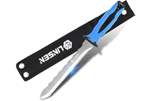 PAXLINSEN Stainless Steel Garden Knife with 11" Blade with New Handle, Double Side Utility Sod Cutter Lawn Repair Garden Knife with Nylon Sheath (BLUE)