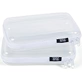 Peace & Tidy Clear Zippered Storage Bin – 5.5"x8.5" Hard-Sided, Stackable Organizer for Toys, Crafts, and Pantry – Durable Plastic Container with Dust-Free Protection