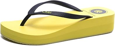 yellow platform flip flops