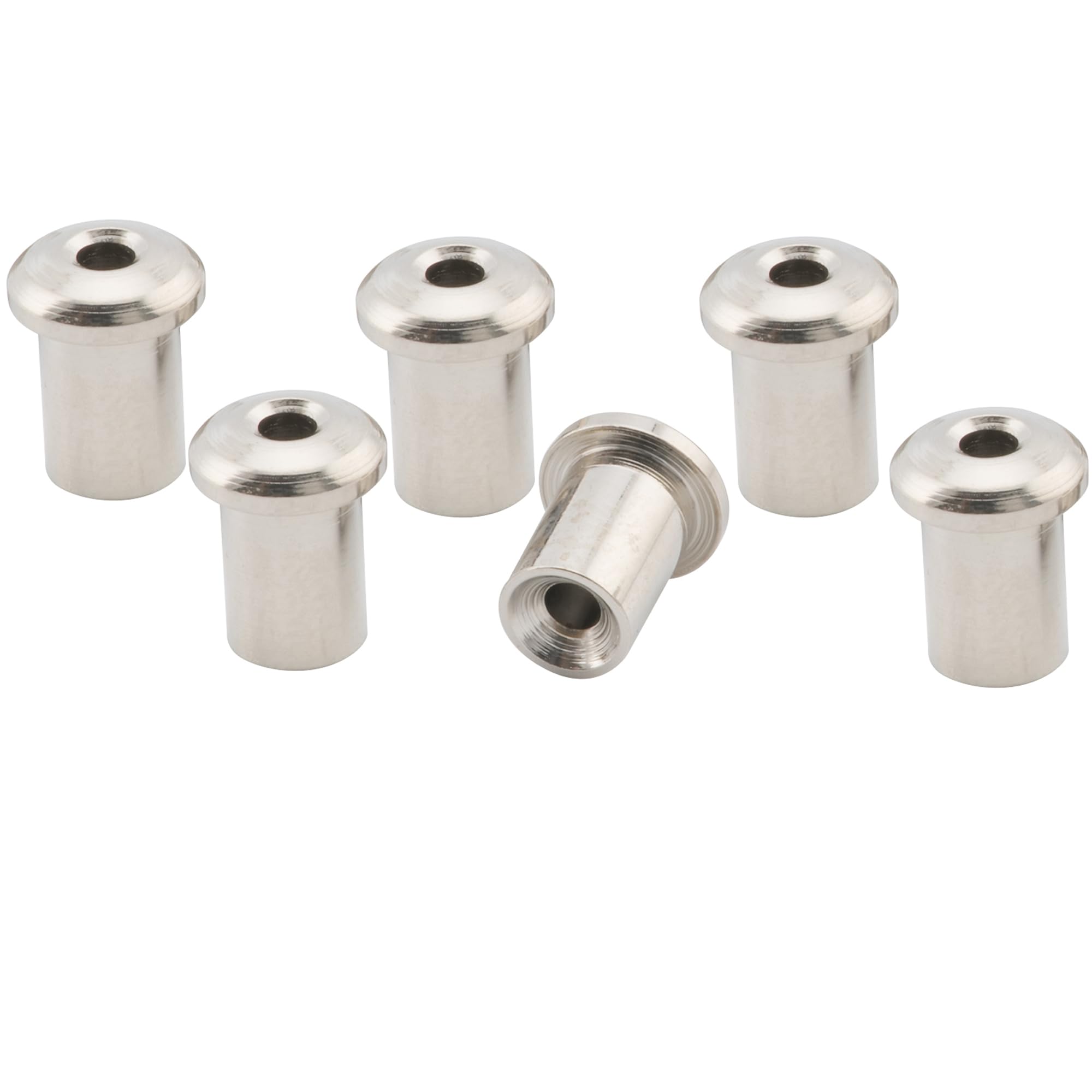Musiclily Pro 5mm Steel Top Mounting String Ferrules for Electric Guitar, Nickel (Set of 6)