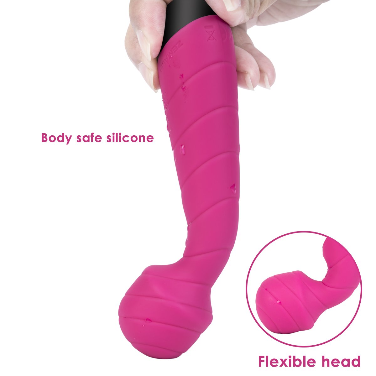 Vibromasseur Clitoridien En Silicone Stimulateur Wand Sans Fil Massager Ultra Puissant Avec 25 Fréquences