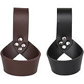 2 Pcs Medieval Renaissance Belt Sword Holder Sheath Scabbard Belt for Adult Men Cosplay Props Knight Leather Frog Case Black