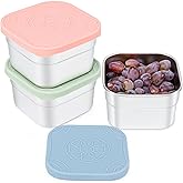 Caperci 3-Pack Stainless Steel Snack Containers with Silicone Lids - 8oz Leak-Proof Small Food Containers for Snacks Condiments - Large Salad Dressing Containers, Reusable & BPA-Free