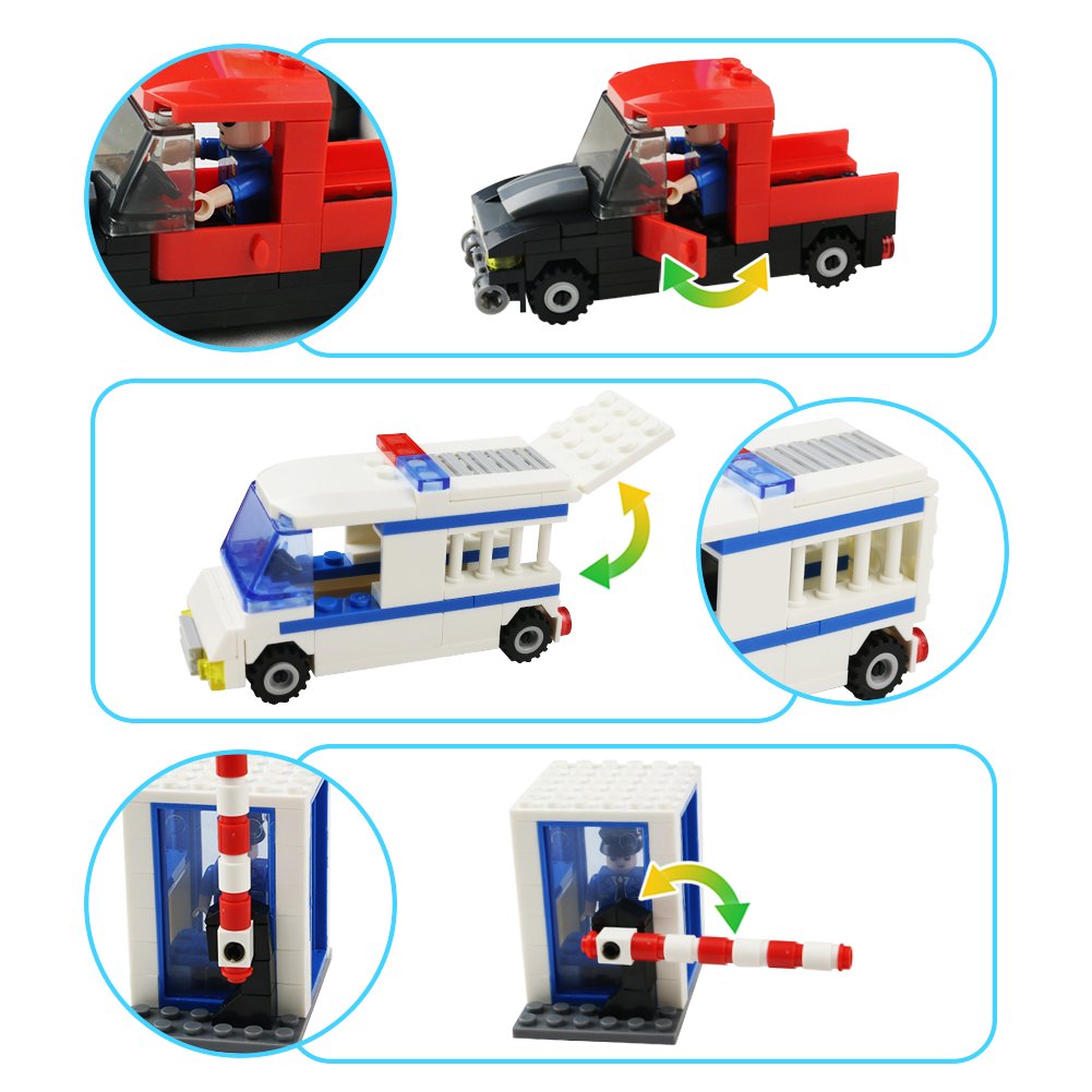 Blocks Building Toys Konstruktion Montage Police Station Set für Kinder Kinder