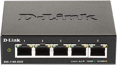 D-Link DGS-1100-05V2 5-Port Gigabit Smart Managed Switch VLAN QoS EEE Fanless