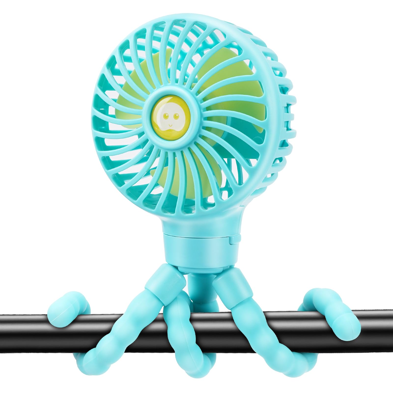 Portable Pram Fan, 5200 mAh Rechargeable Personal Fan, with 360° Rotate Flexible Tripod and TYPE-C Port 3 Speed Small Mini USB Clip-on Fans Can Handheld and Desk for Stroller Car Seat Crib Outdoor
