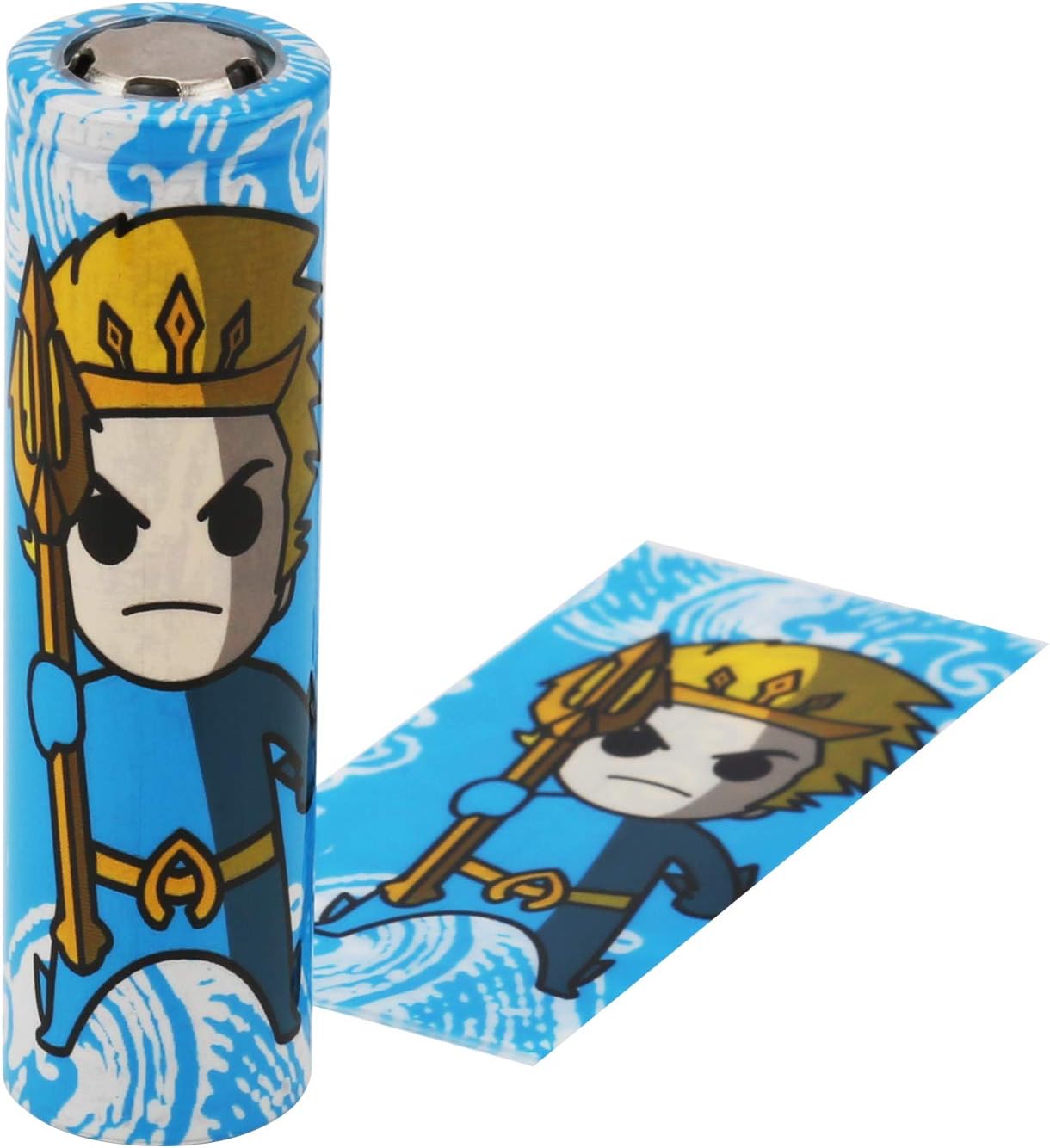 Pre-Cut 18650 Battery Wraps Cover 100Packs Protective Sleeve Heat Shrink Wraps - Aqua Man