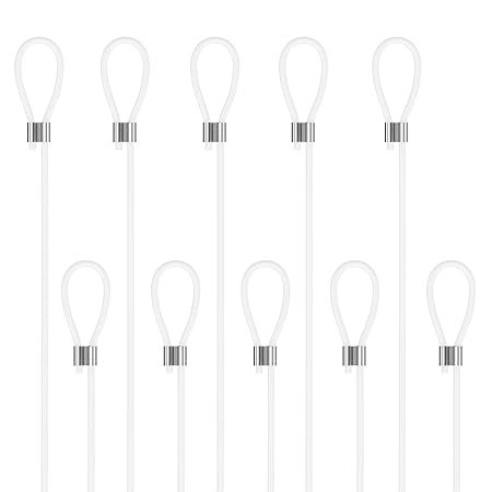 hang-it Perlonseil mit Schlaufe für Bilderschienen Galerieschienen - Ø 2mm - Länge 1,50m - Set 10 Stück