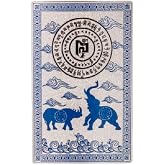DMtse Feng Shui Blue Rhino Elephant Anti Burglary Talisman Card