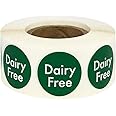 Dairy Free Food Rotation Labels 0.75 Inch Round Circle Dots 500 Adhesive Stickers
